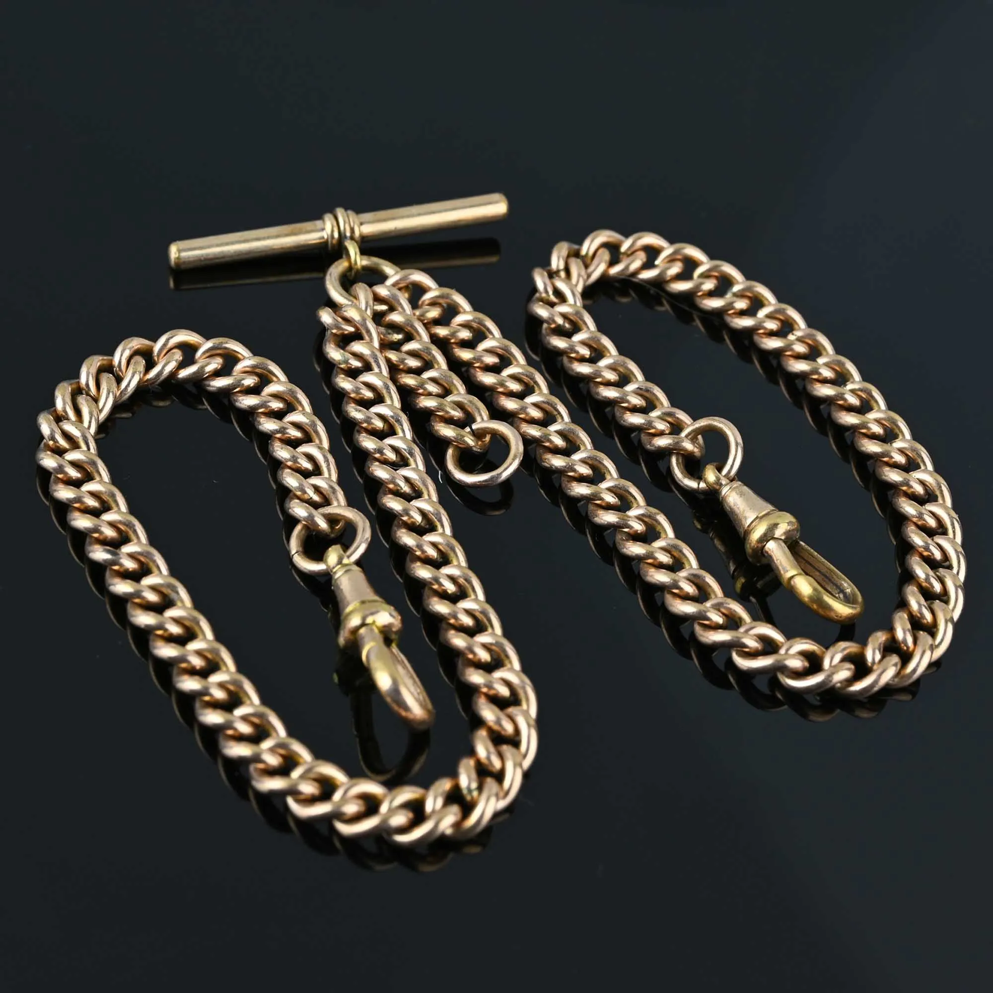 Antique Edwardian Double Albert Watch Chain Necklace