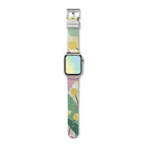 Apple Watch Strap Crimson Bottlebrush – PU Leather – 38mm – 41mm