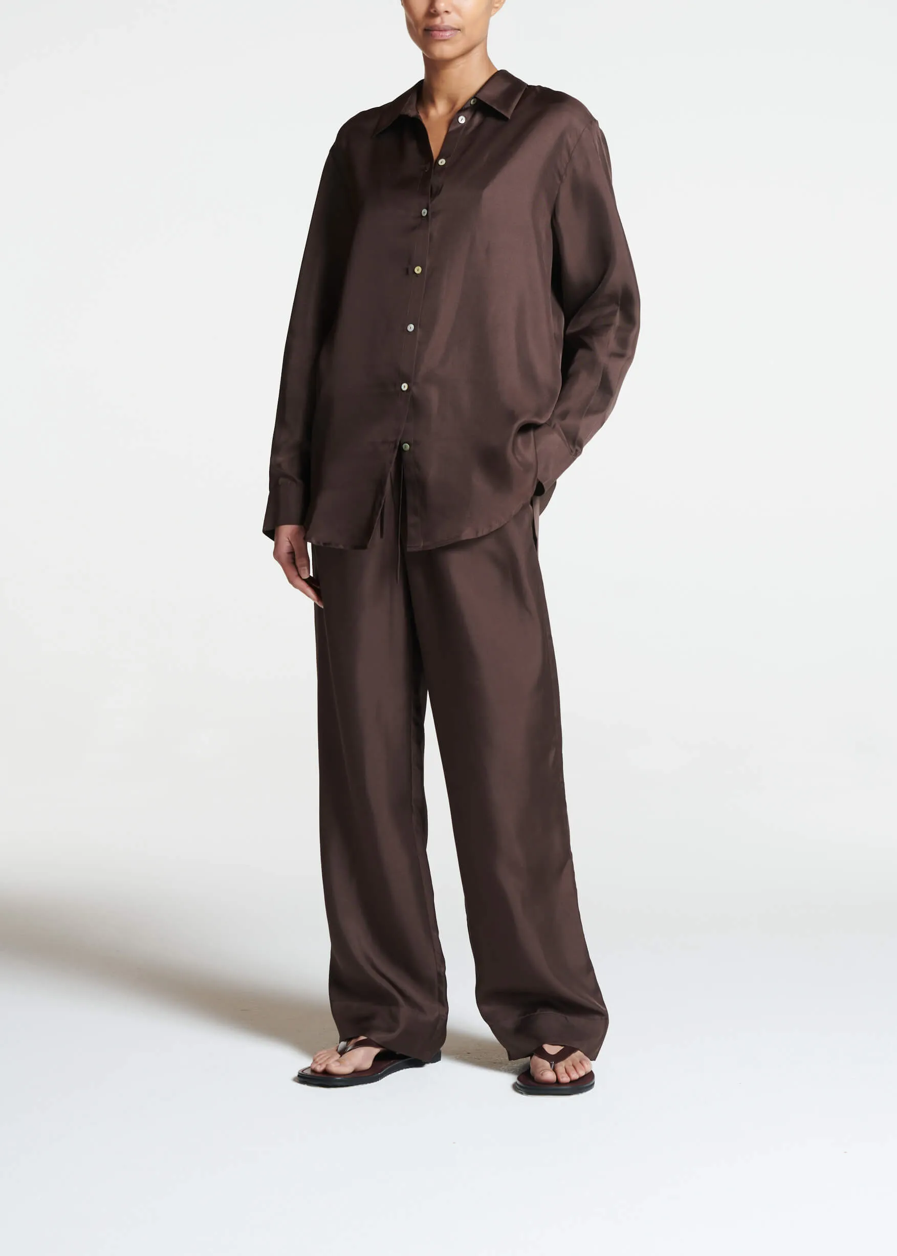 Aurelia Trouser Espresso Silk Twill