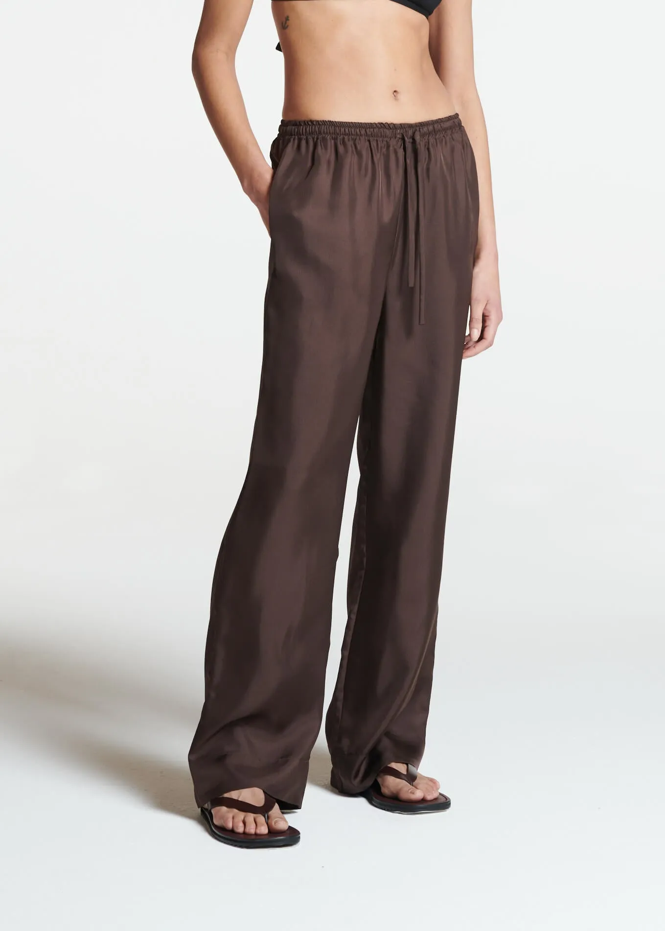 Aurelia Trouser Espresso Silk Twill