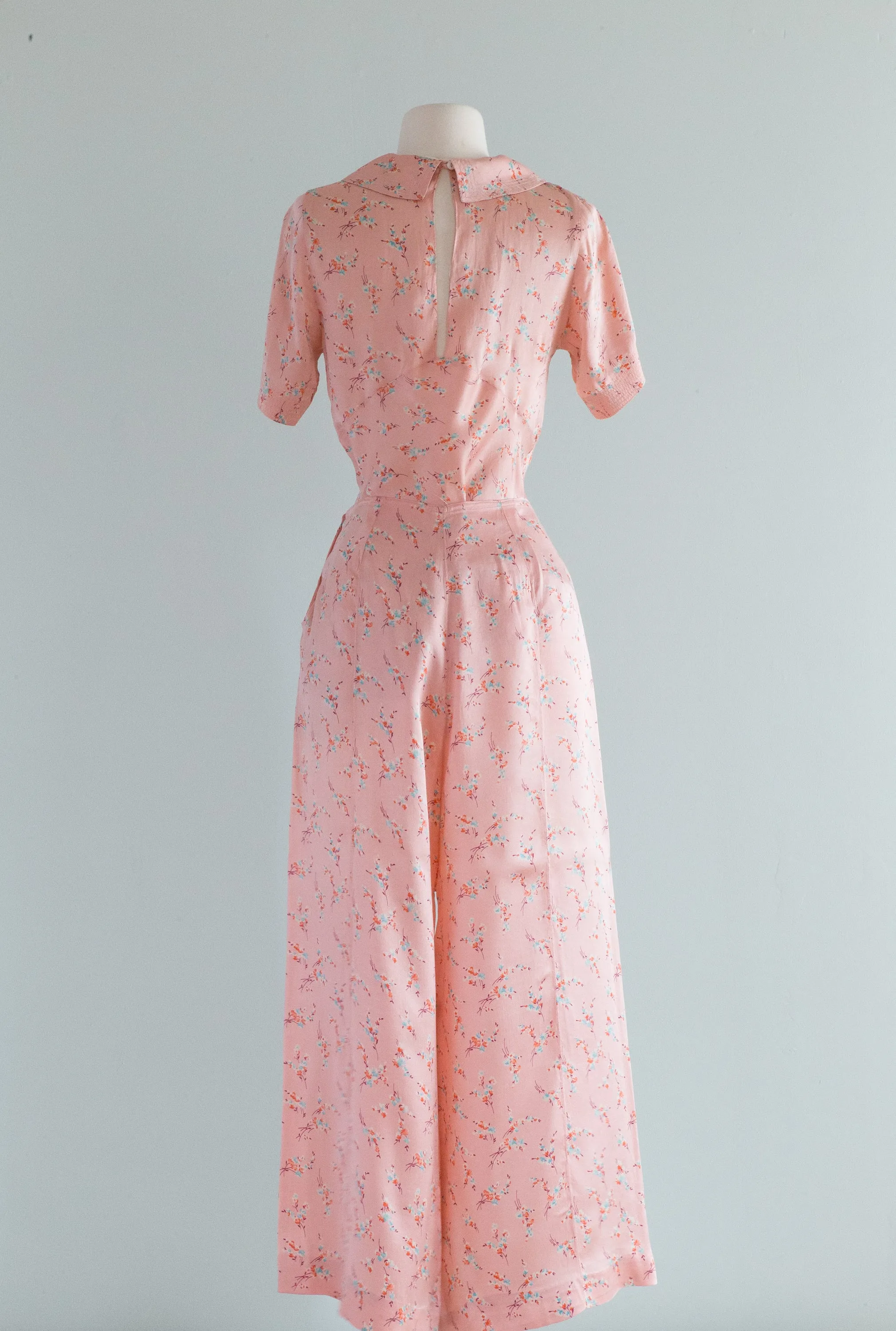 Beautiful 1930's Silk Pajama Set By Prints Charming / SM