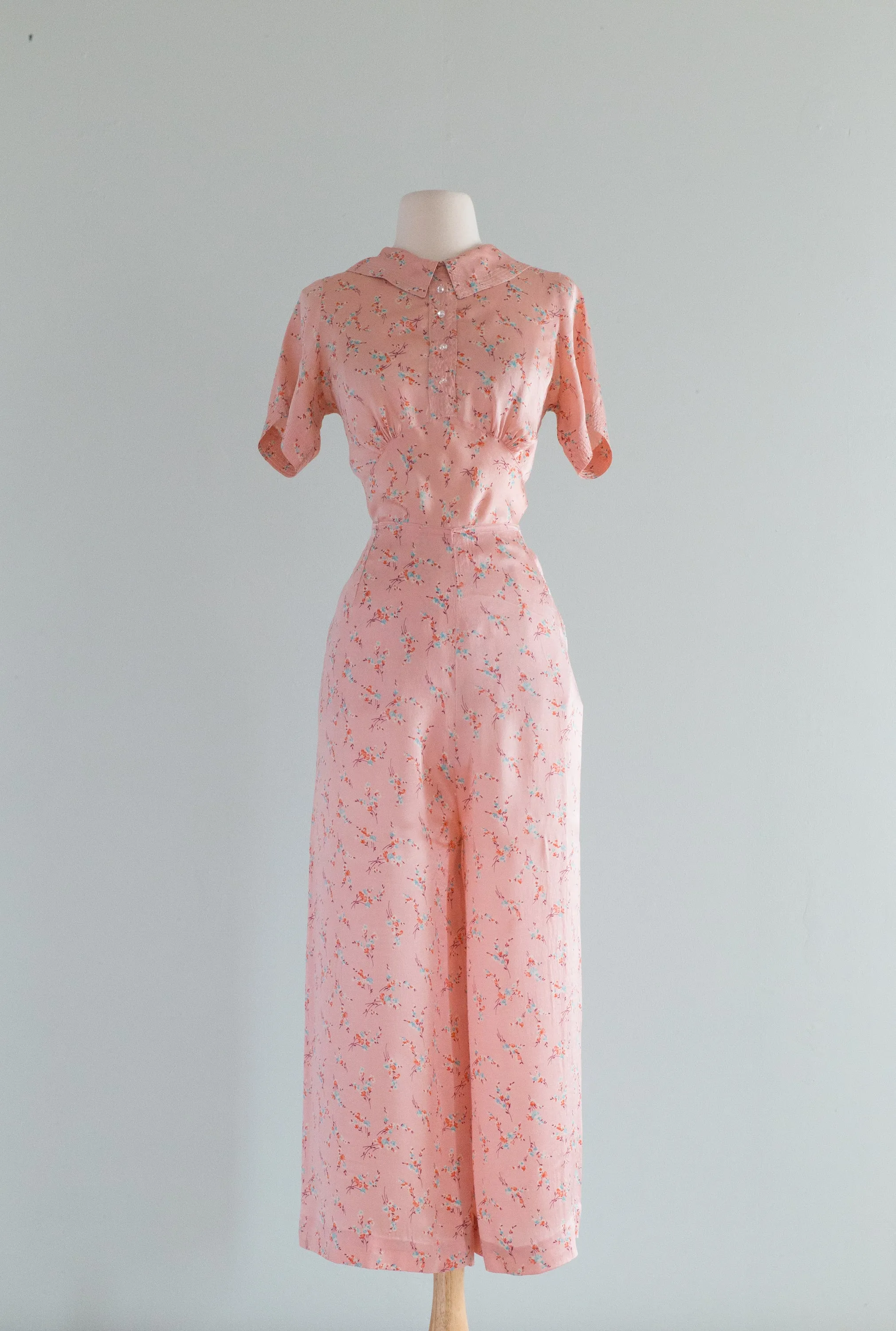 Beautiful 1930's Silk Pajama Set By Prints Charming / SM