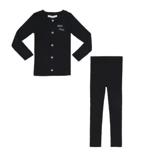 Black Baby Ribbed 2 pc Patch Set