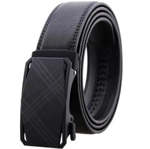 Black Textured Buckle Ratchet Slide Belt