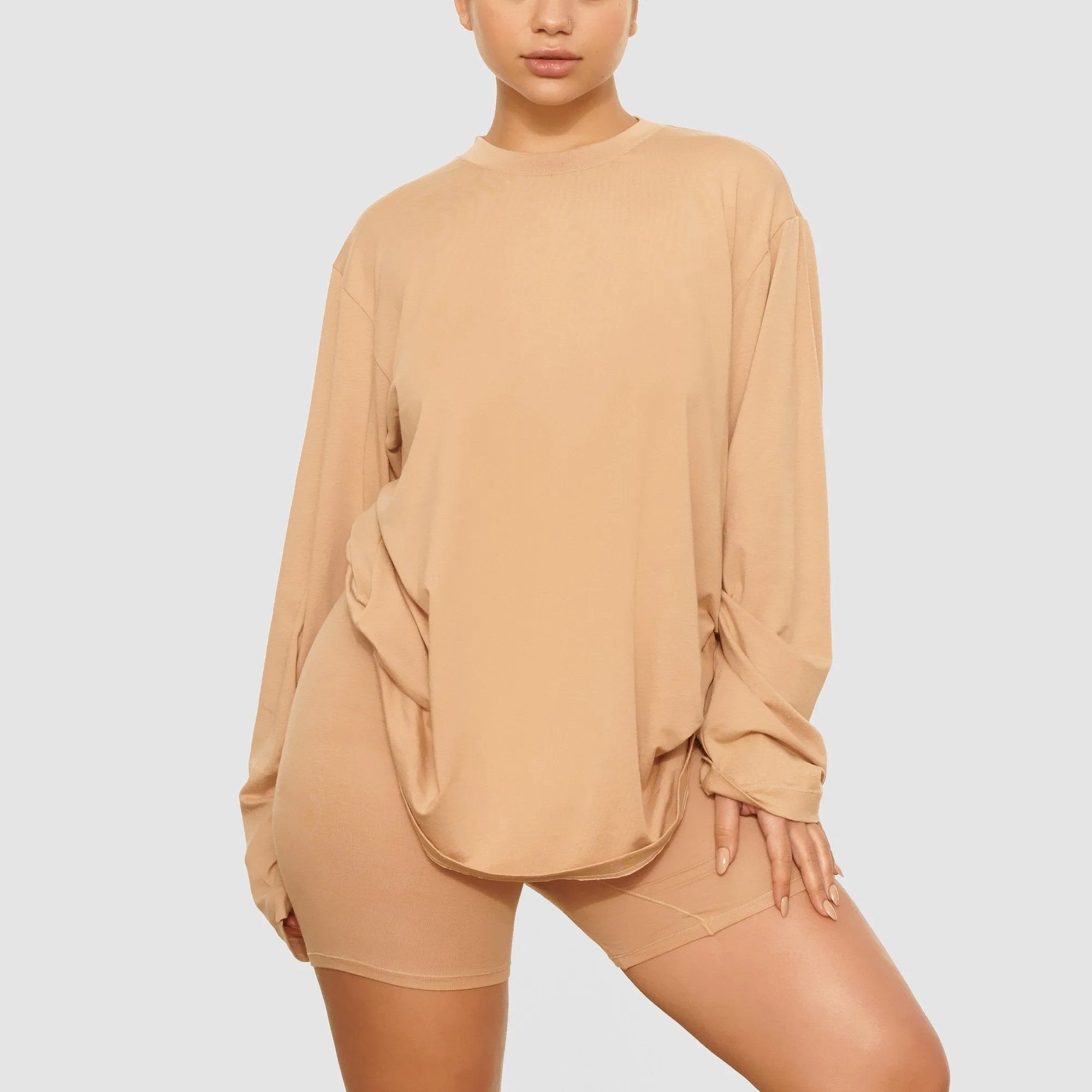 BOYFRIEND LONG SLEEVE T-SHIRT | CLAY