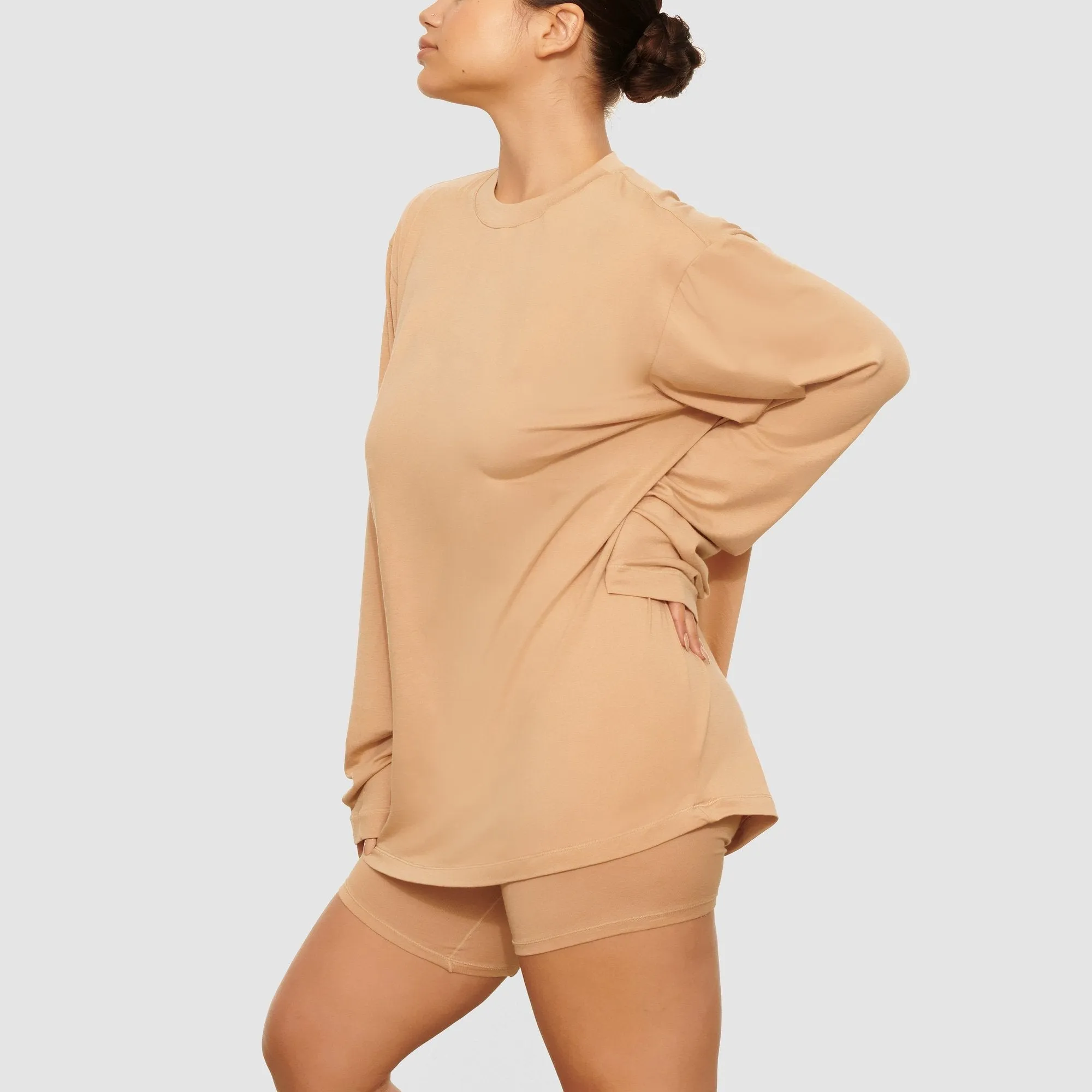 BOYFRIEND LONG SLEEVE T-SHIRT | CLAY