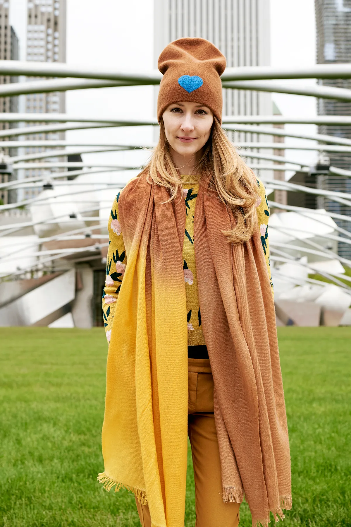 Caramel - Yellow Ombré Winter Cashmere Scarf