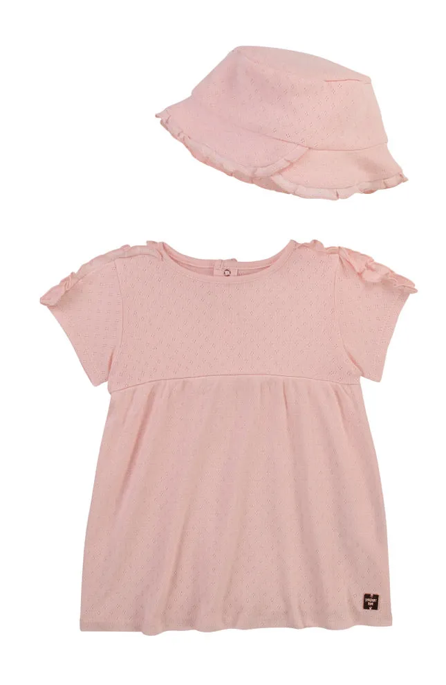 Carrèment Beau Baby Cotton Hat And Dress Set