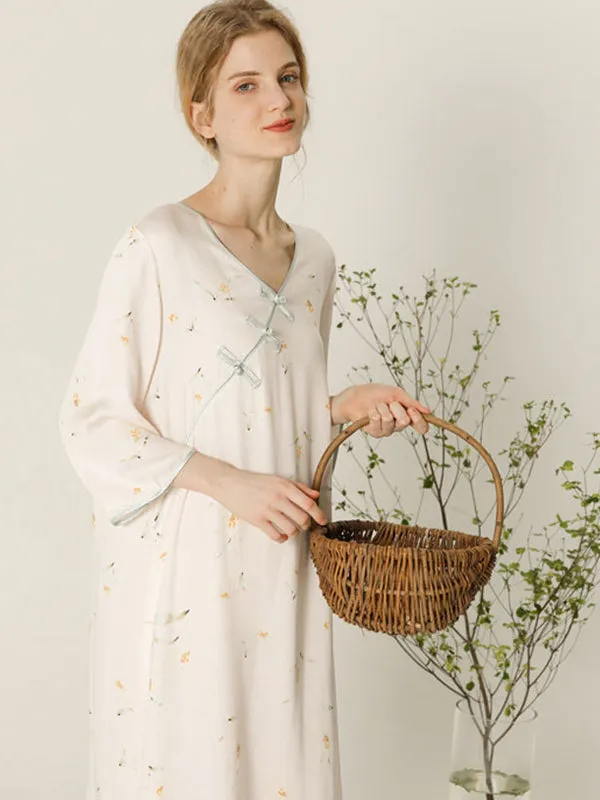 Casual Flower Print Cotton Nightdress