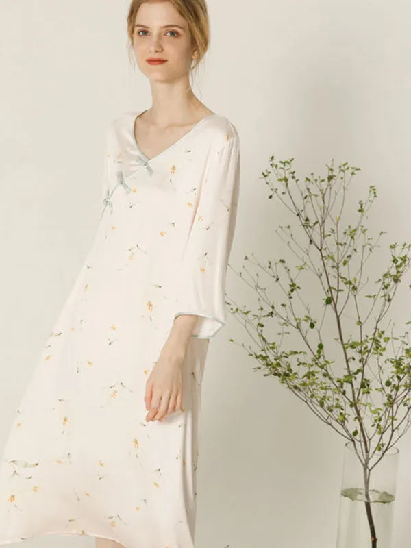 Casual Flower Print Cotton Nightdress