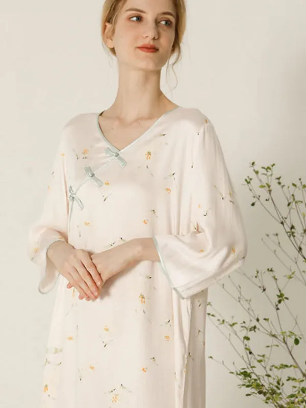 Casual Flower Print Cotton Nightdress