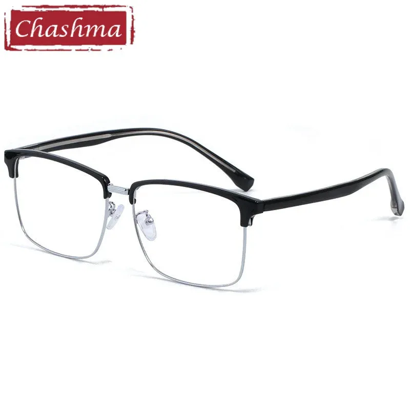 Chashma Ottica Men's Full Rim Large Square Tr 90 Alloy Eyeglasses 510810