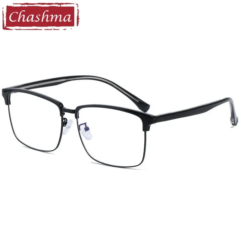 Chashma Ottica Men's Full Rim Large Square Tr 90 Alloy Eyeglasses 510810