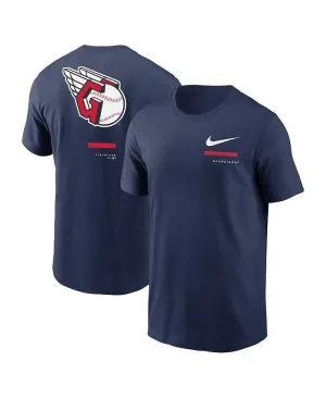 Cleveland Guardians Nike Men's Navy Crossbody T-Shirt, Blue