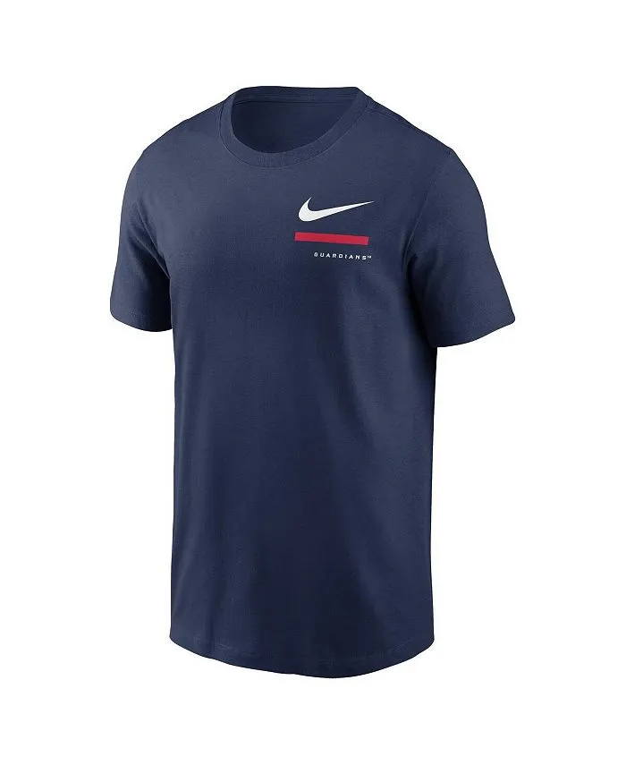 Cleveland Guardians Nike Men's Navy Crossbody T-Shirt, Blue