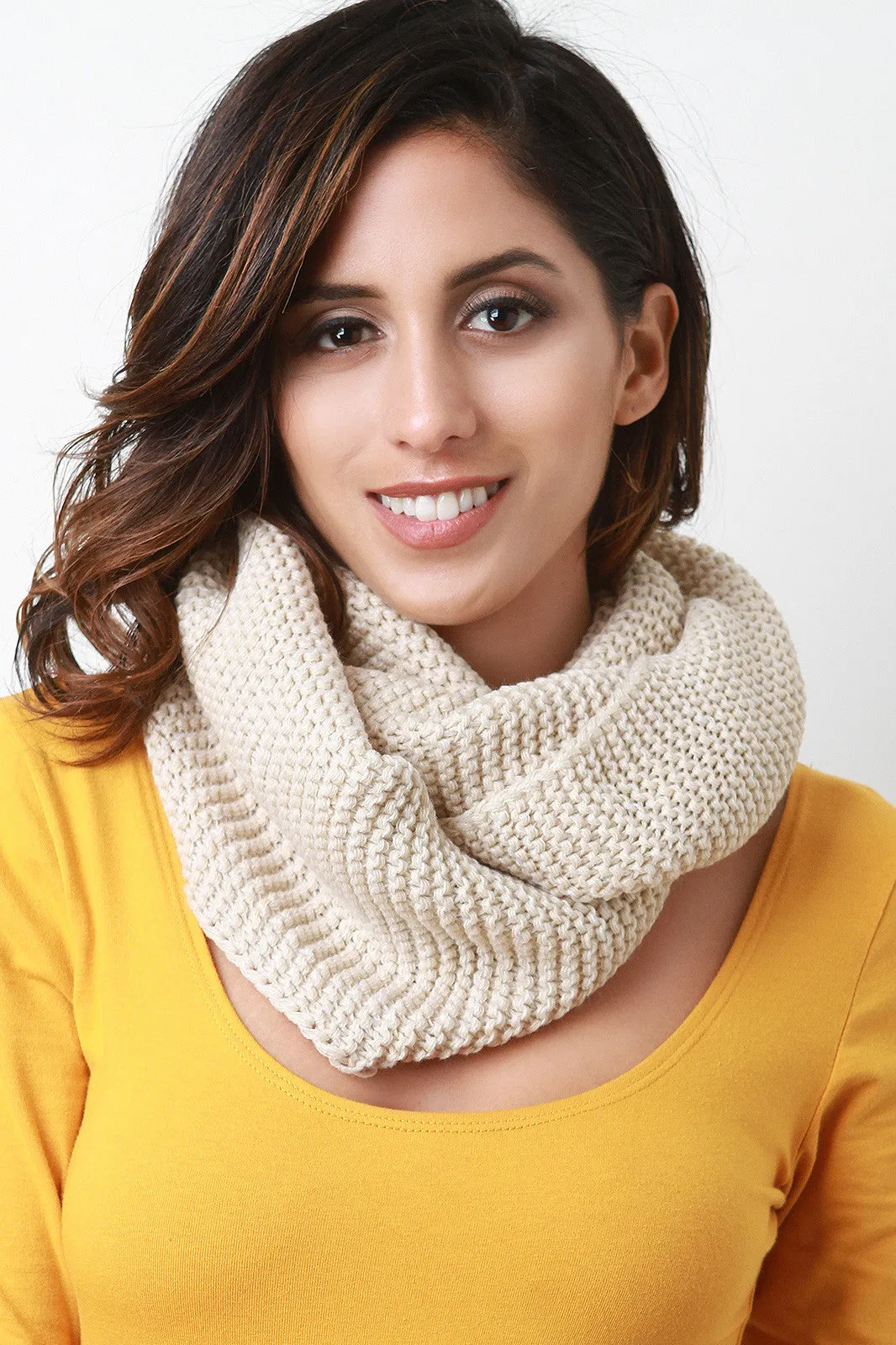 Cozy Simple Knit Circle Scarf