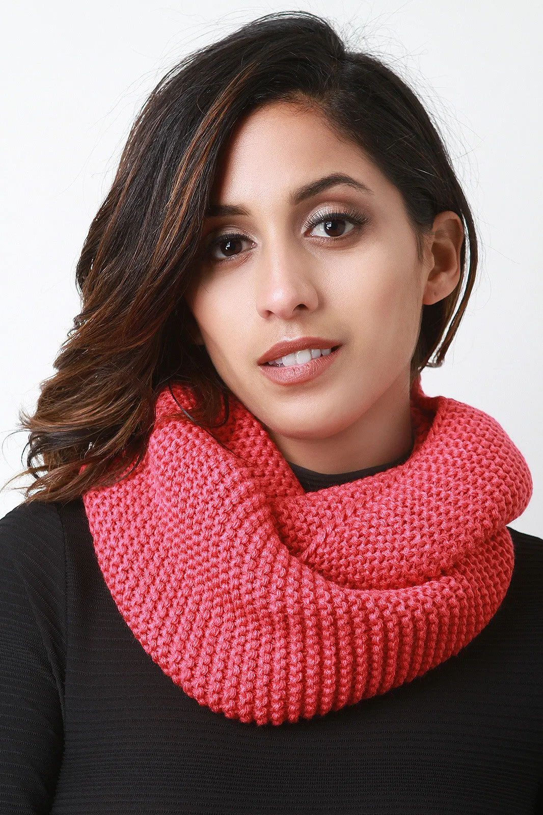 Cozy Simple Knit Circle Scarf