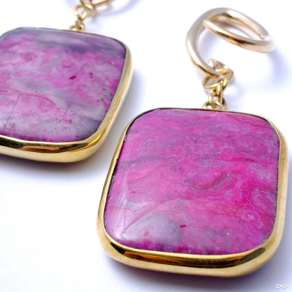 Crazy Lace Agate Rectangle Dangles from Diablo Organics