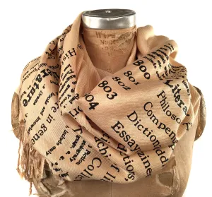 Dewey Decimal Literary Pashmina Scarf