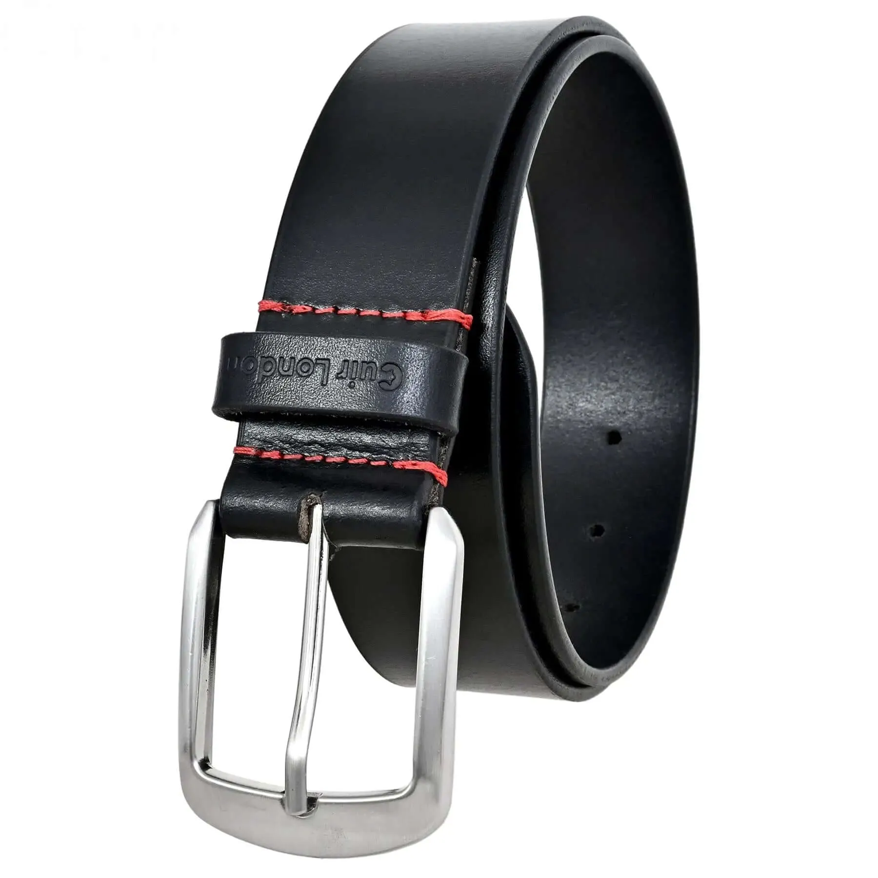 Durable Black Anti-Scratch Leather Belt for Men (30" to 46"): Stylish and Functional Accessory