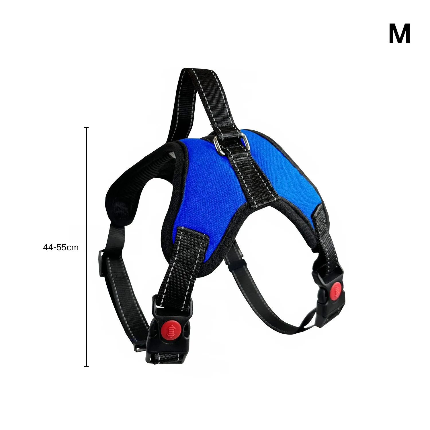 Durable Blue Medium Dog Harness, Adjustable, Soft - FLOOFI