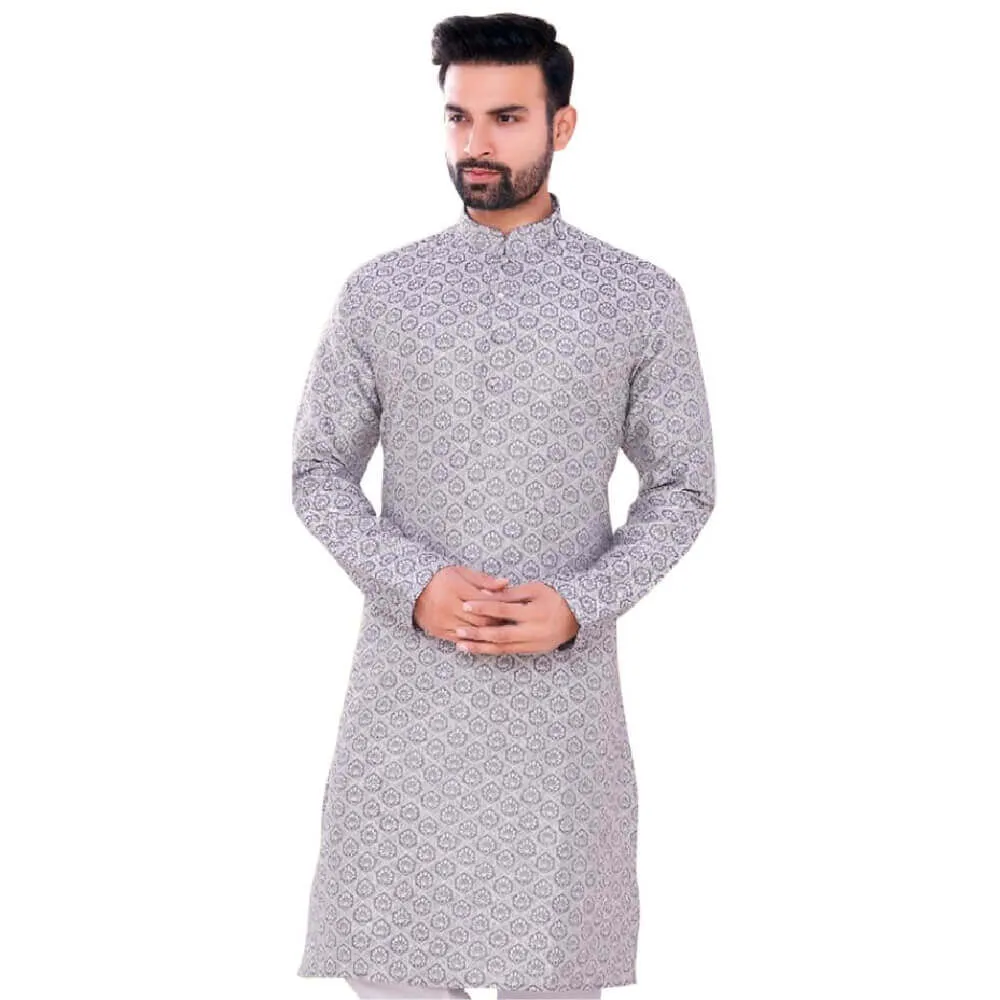 Elegant Cotton Kurta Pajama Set - White