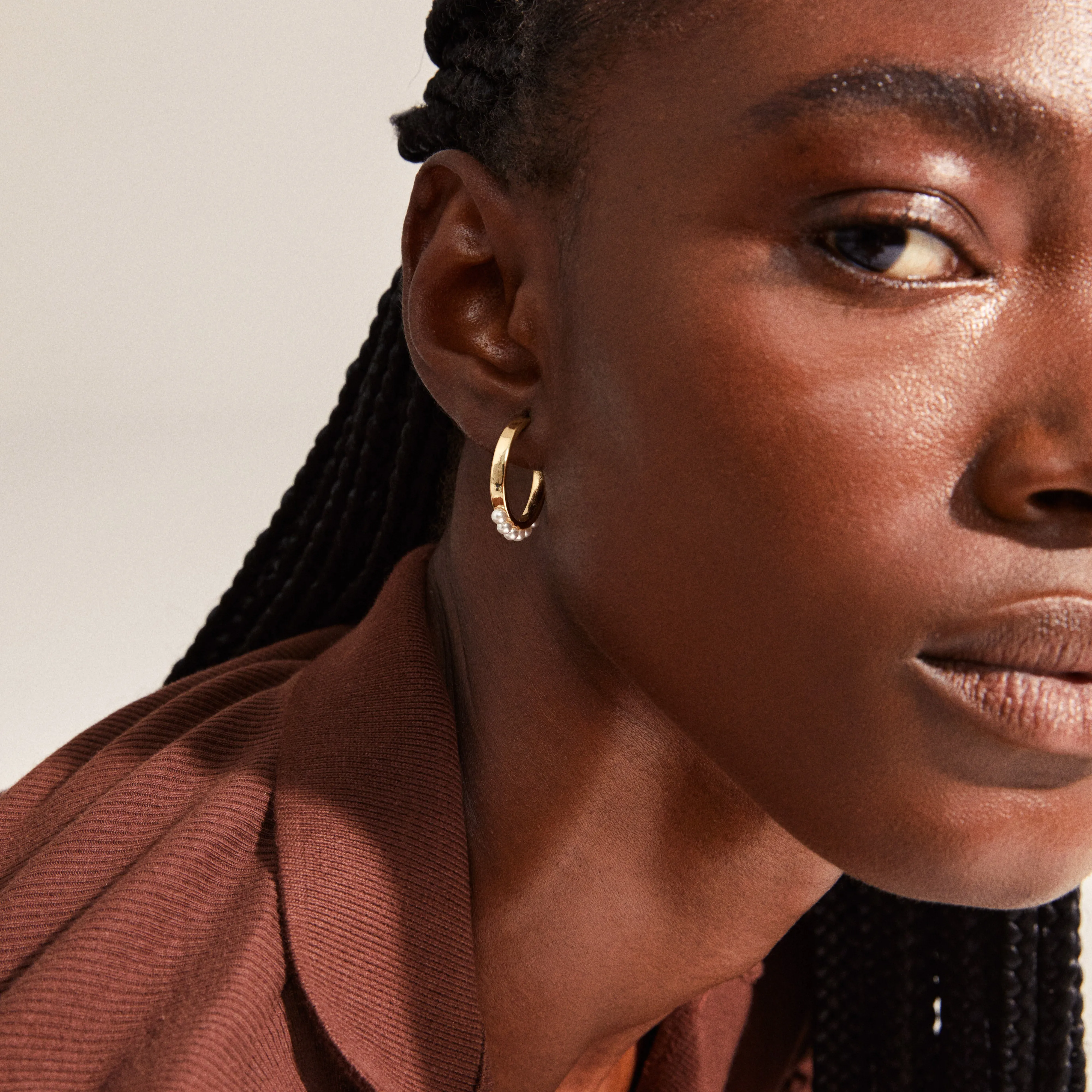 ENERGETIC hoop earrings and cuff gold-plated