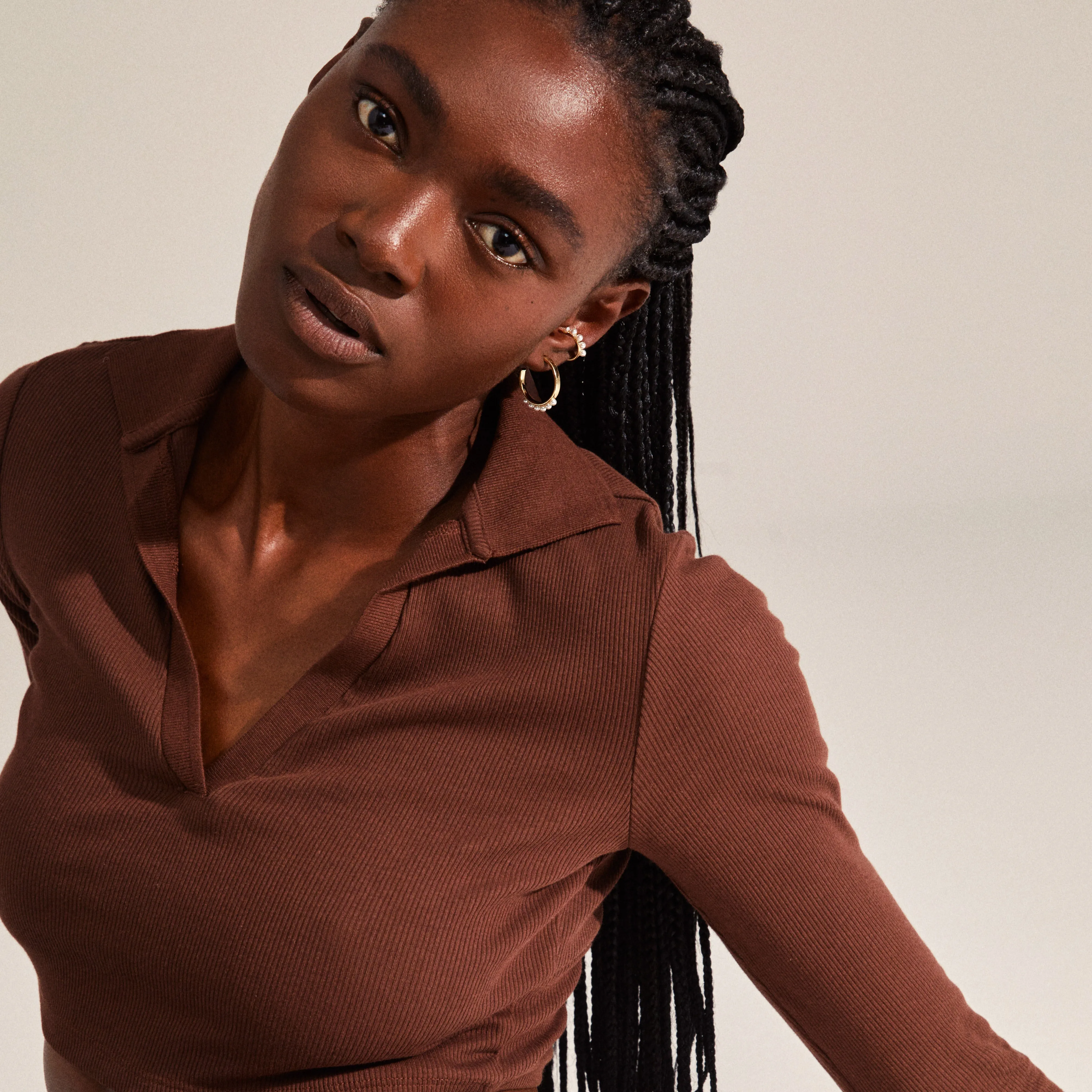 ENERGETIC hoop earrings and cuff gold-plated