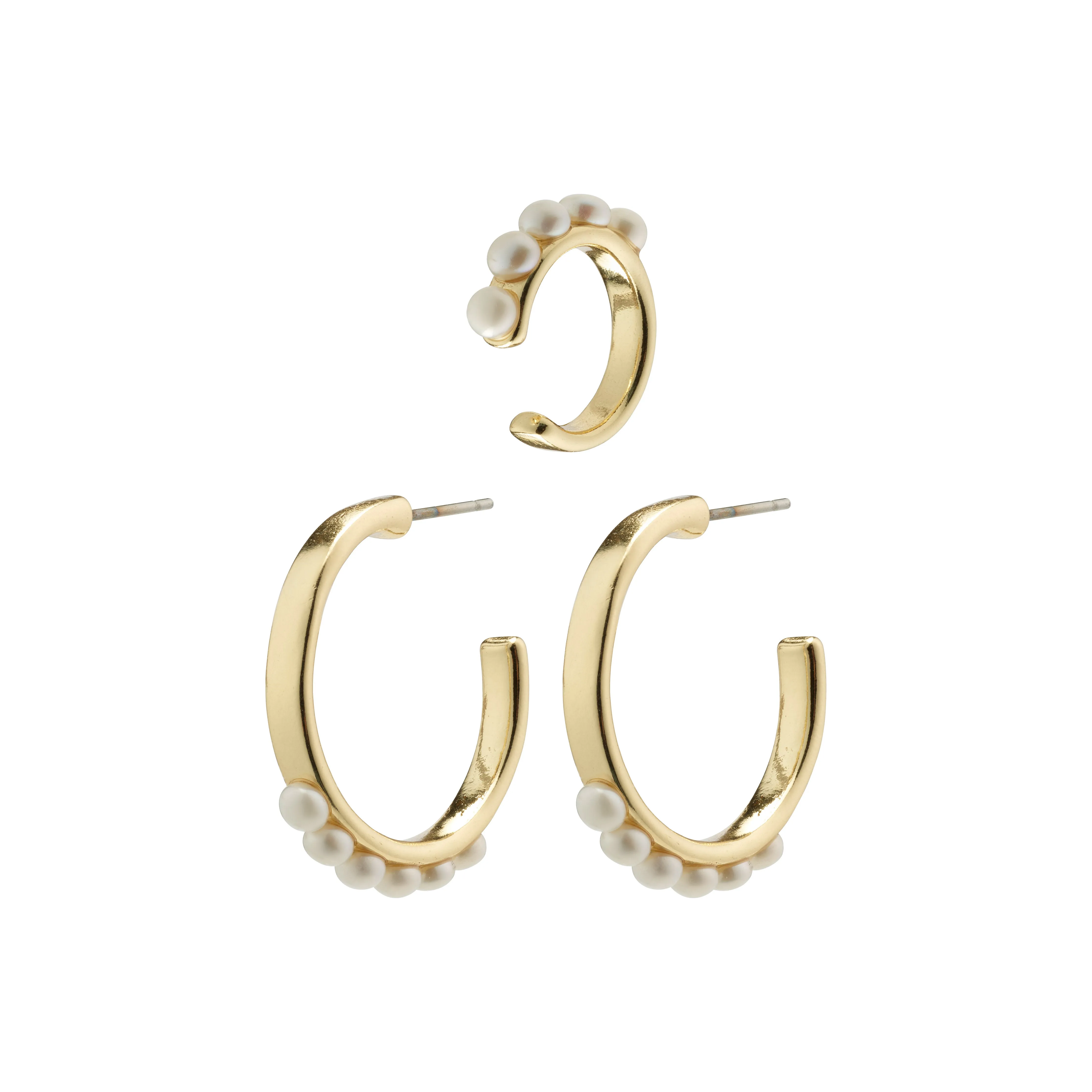 ENERGETIC hoop earrings and cuff gold-plated