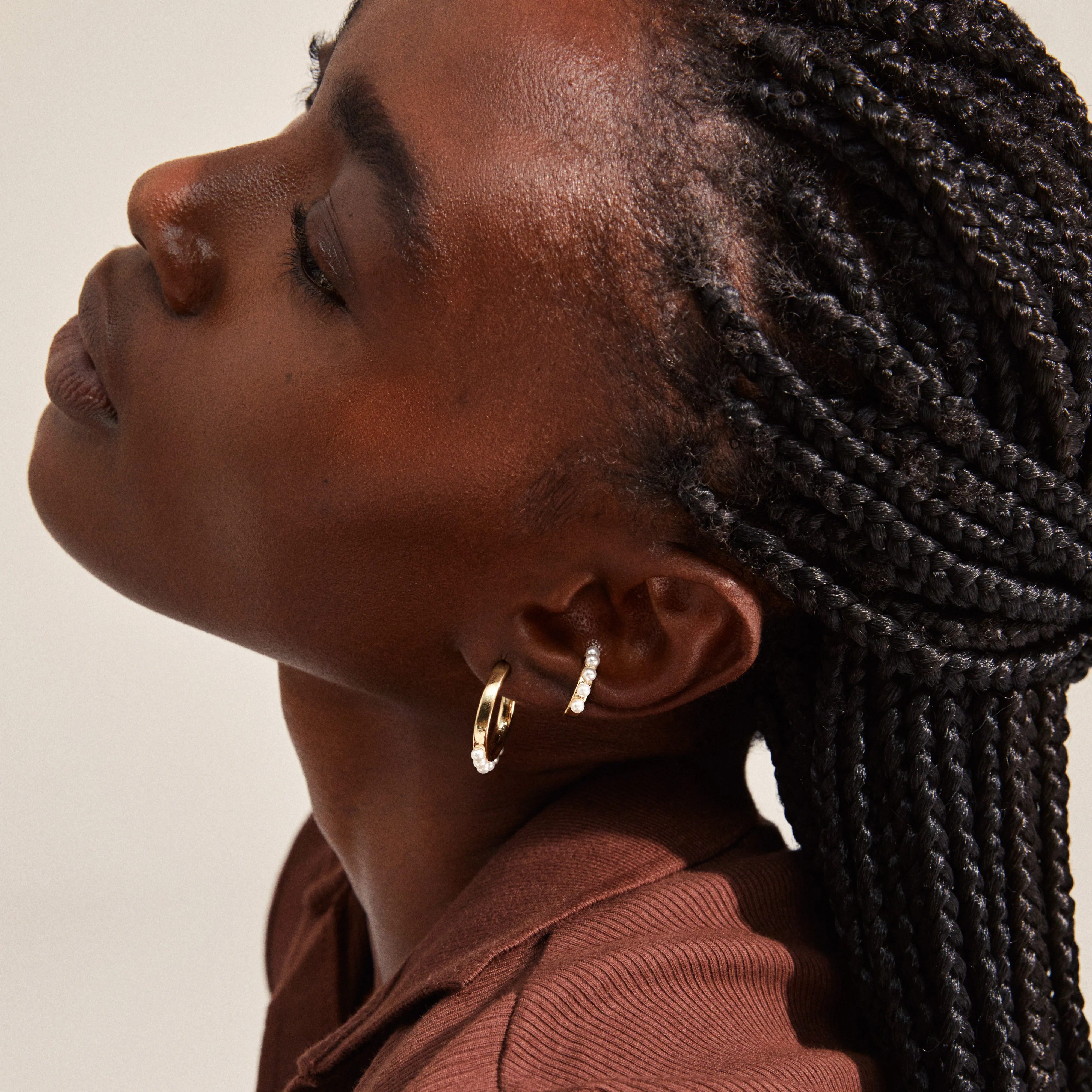 ENERGETIC hoop earrings and cuff gold-plated