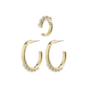 ENERGETIC hoop earrings and cuff gold-plated