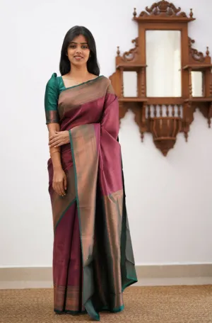 Energetic Maroon Soft Silk Saree With Mesmerising Blouse Piece