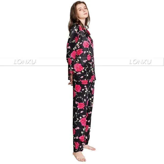 Floral Silk Women Pajama Set