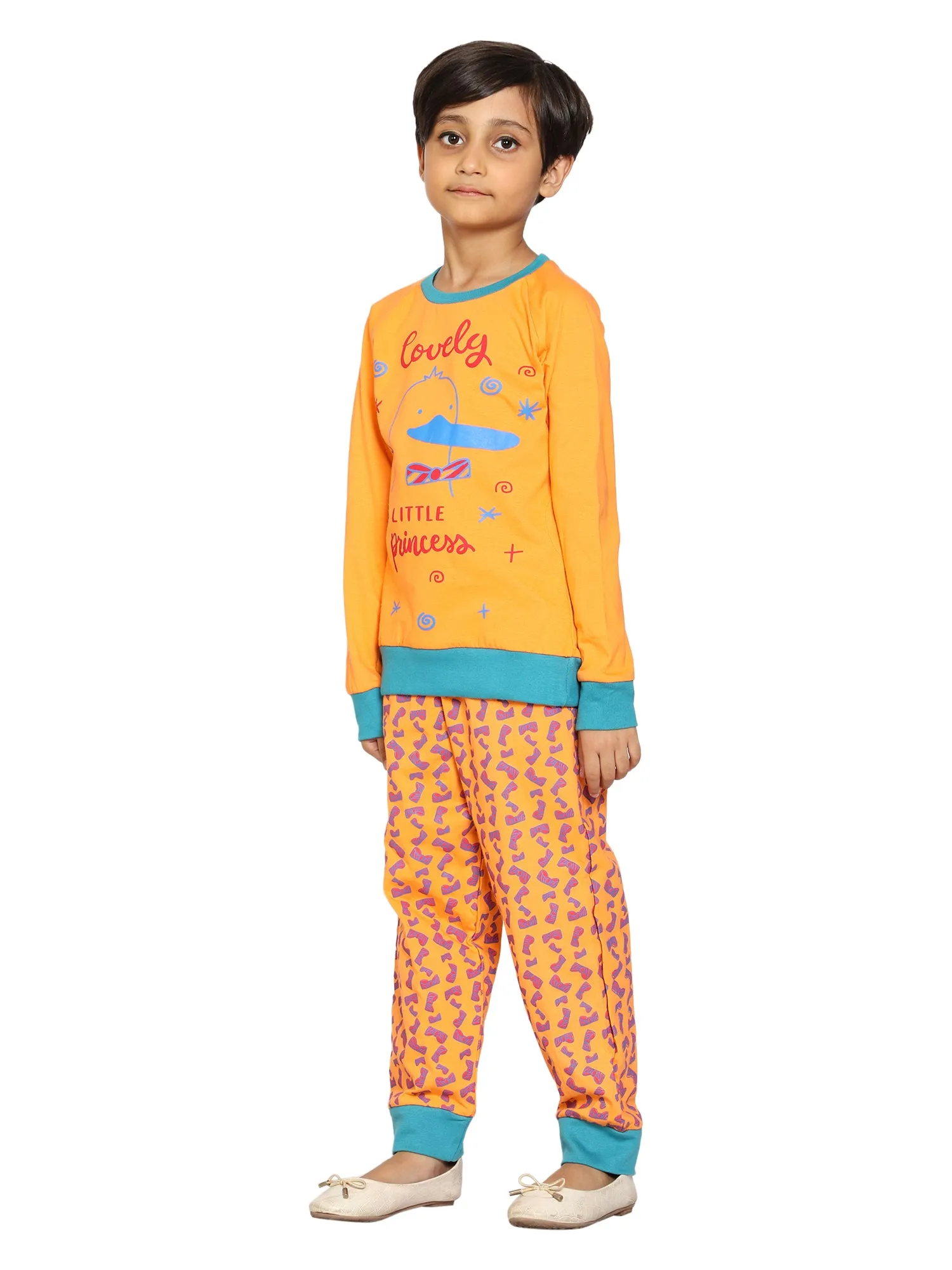 Girl's Printed Tee and AOP Pant Set