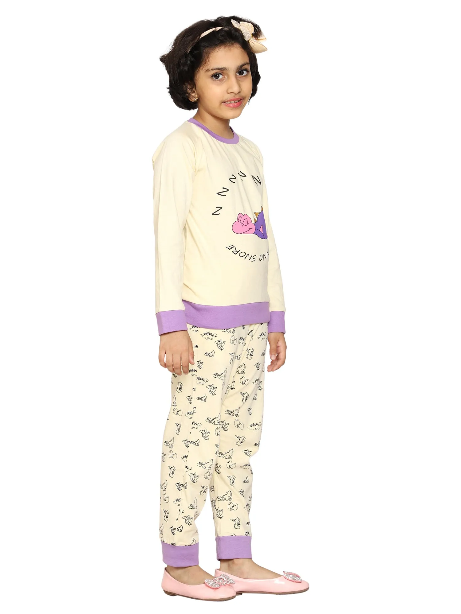 Girl's Printed Tee and AOP Pant Set