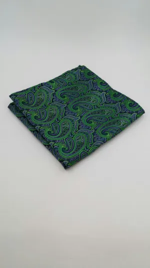 Green and Purple Paisley Pocket Square