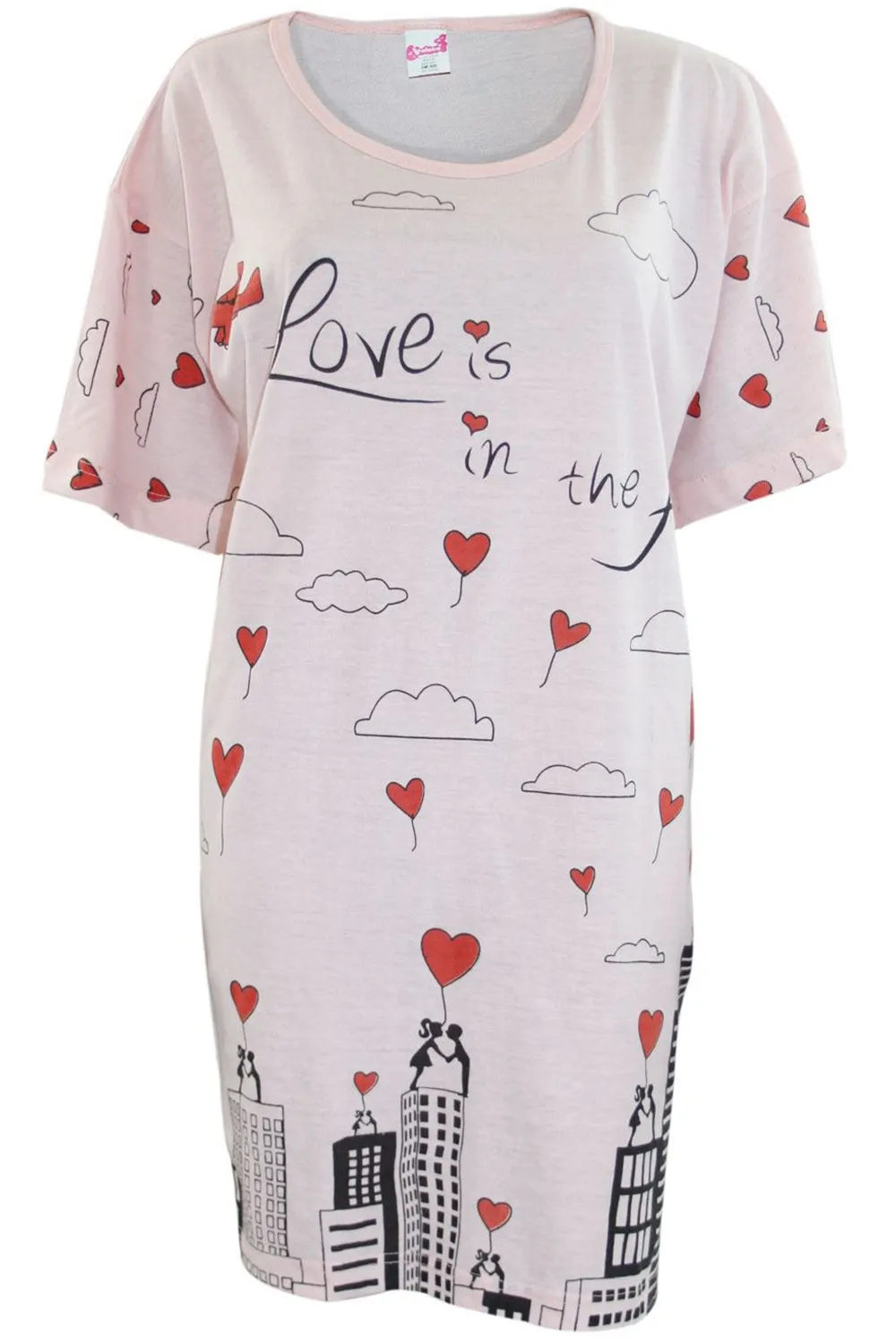 Ladies Short Sleeve Love Comfy Night Shirt