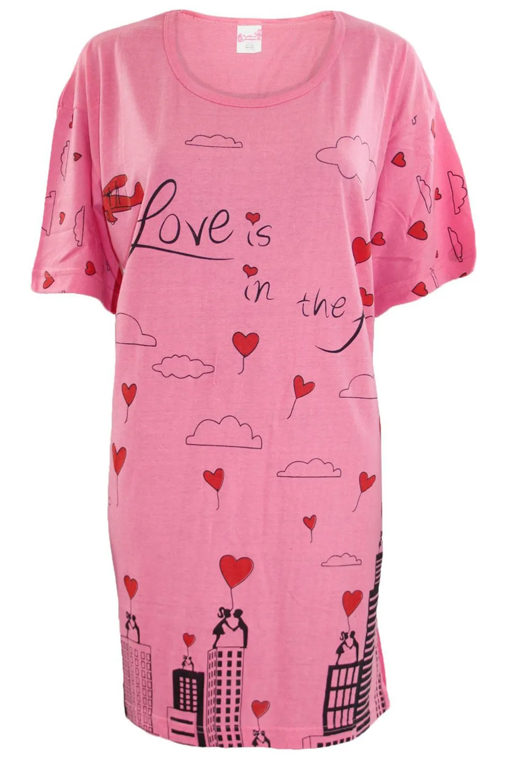 Ladies Short Sleeve Love Comfy Night Shirt