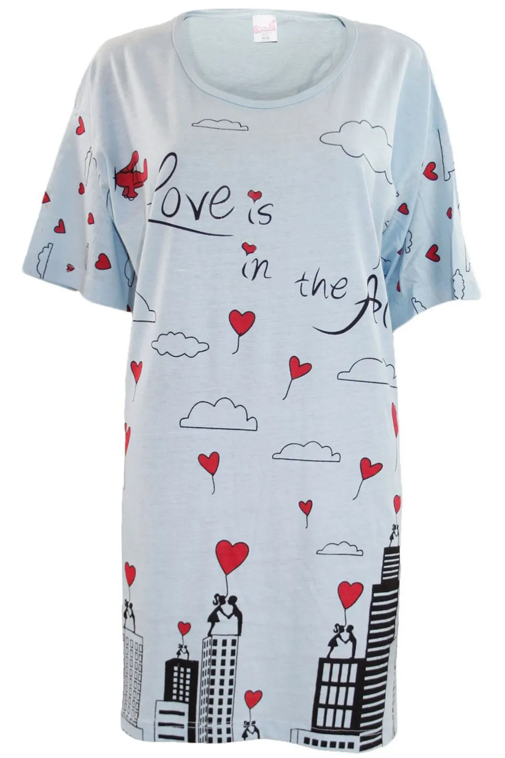 Ladies Short Sleeve Love Comfy Night Shirt