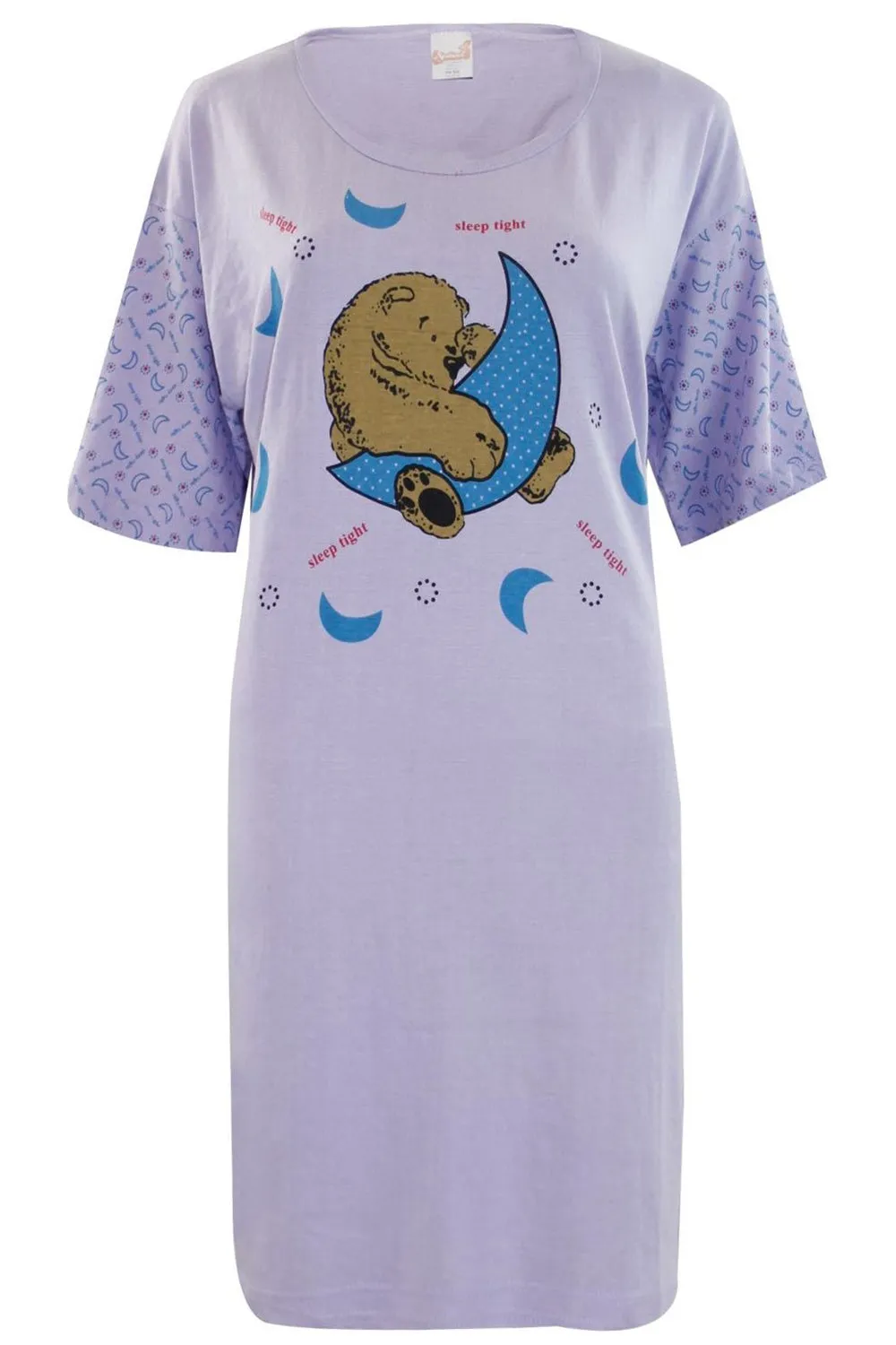 Ladies Short Sleeve Moon Comfy Night Shirt