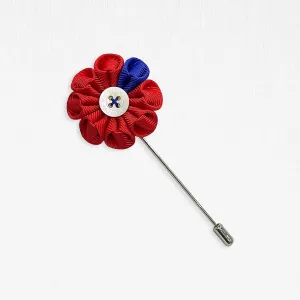 LP1 Red Flower Lapel Pin