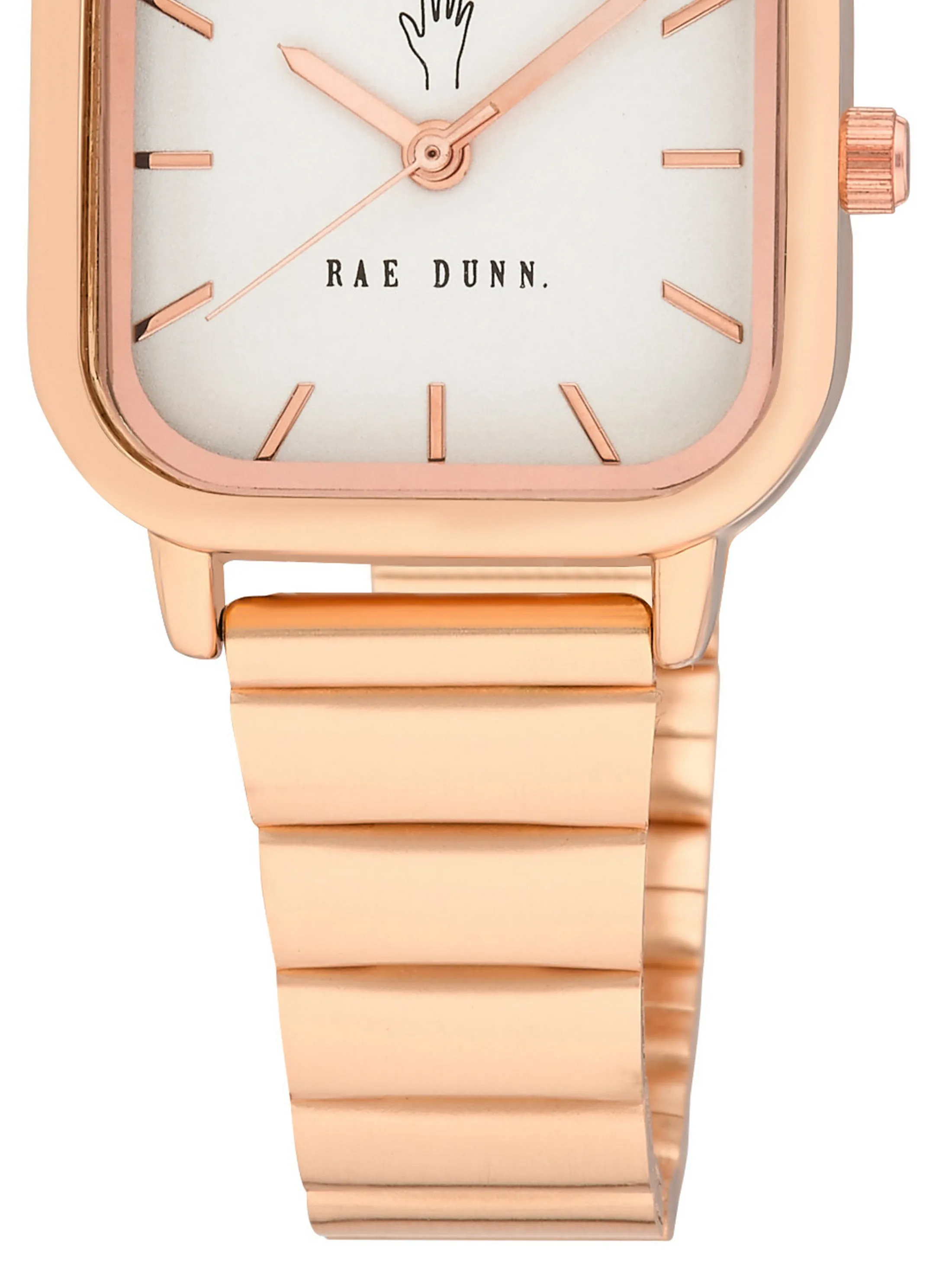 LUNA Square Face Gilded Bracelet Watch in Rose Gold, 26mm