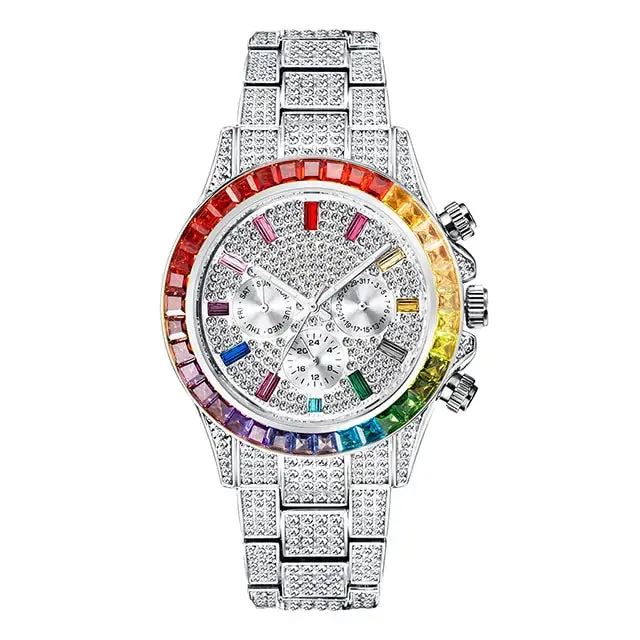 Luxury Diamond Coated Calendar Watches