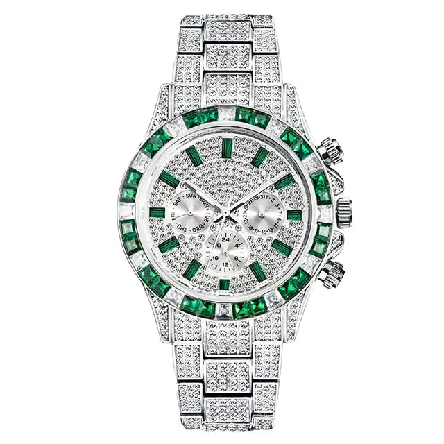 Luxury Diamond Coated Calendar Watches