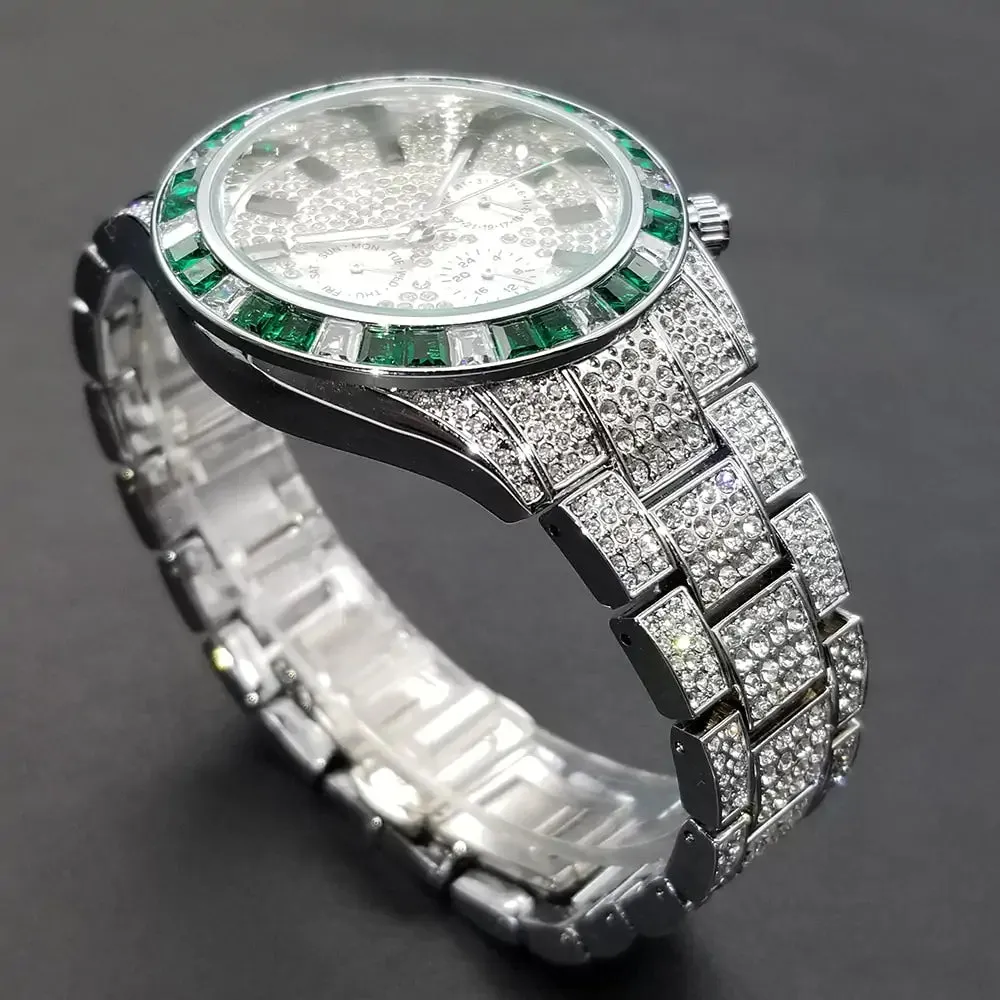 Luxury Diamond Coated Calendar Watches