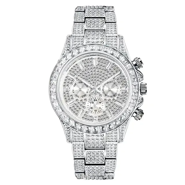 Luxury Diamond Coated Calendar Watches