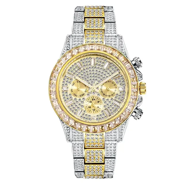 Luxury Diamond Coated Calendar Watches