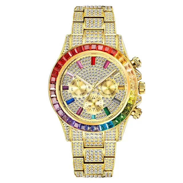 Luxury Diamond Coated Calendar Watches