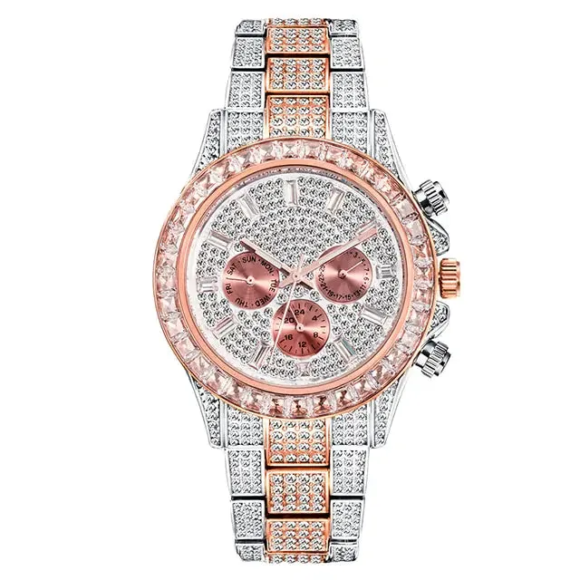 Luxury Diamond Coated Calendar Watches