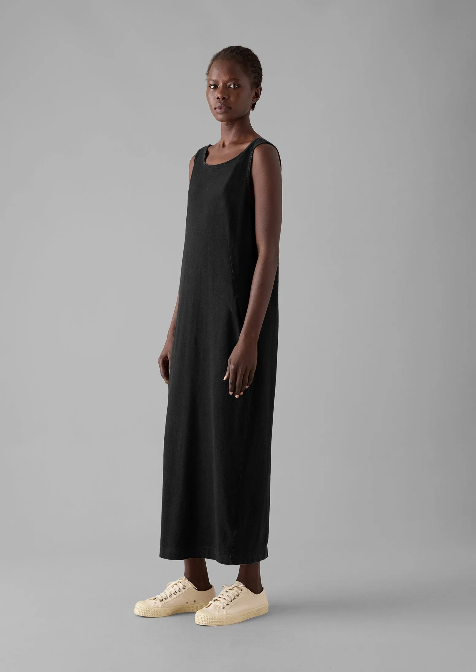 Lydia Jersey Shift Dress | Washed Black